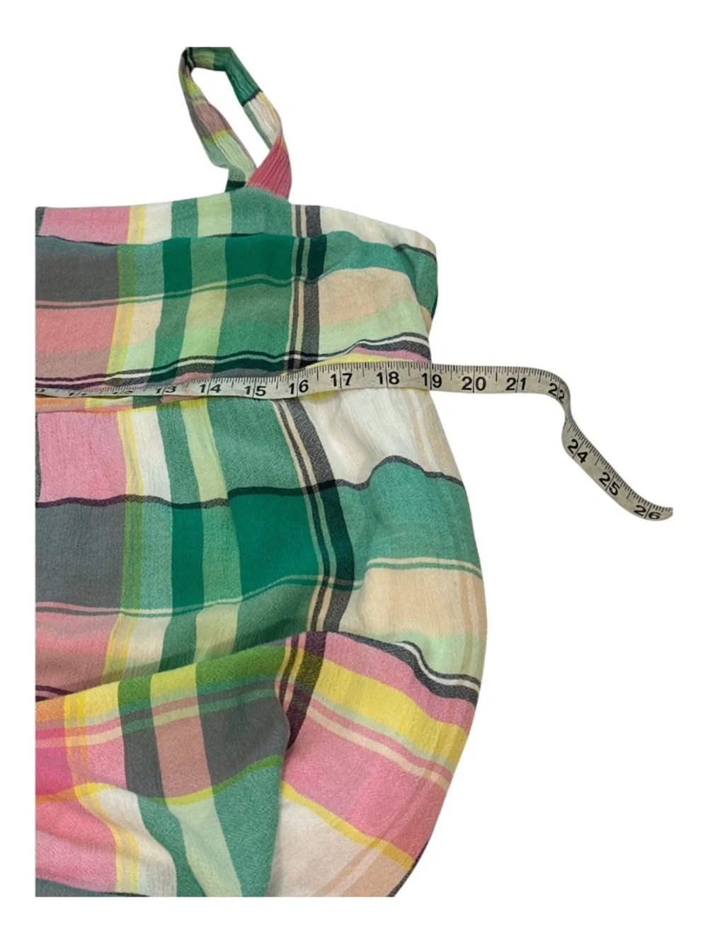 LOFT Plaid Gauze Tiered Maxi Dress Pockets Petites LP - Picture 8 of 11
